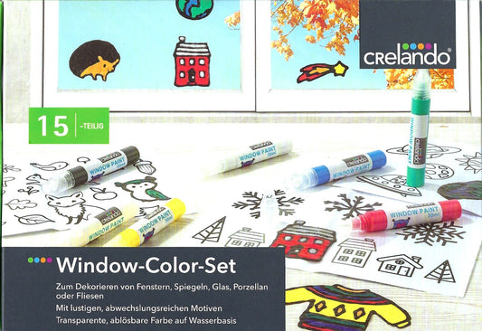 Crelando Window Color set containing 15 pieces.