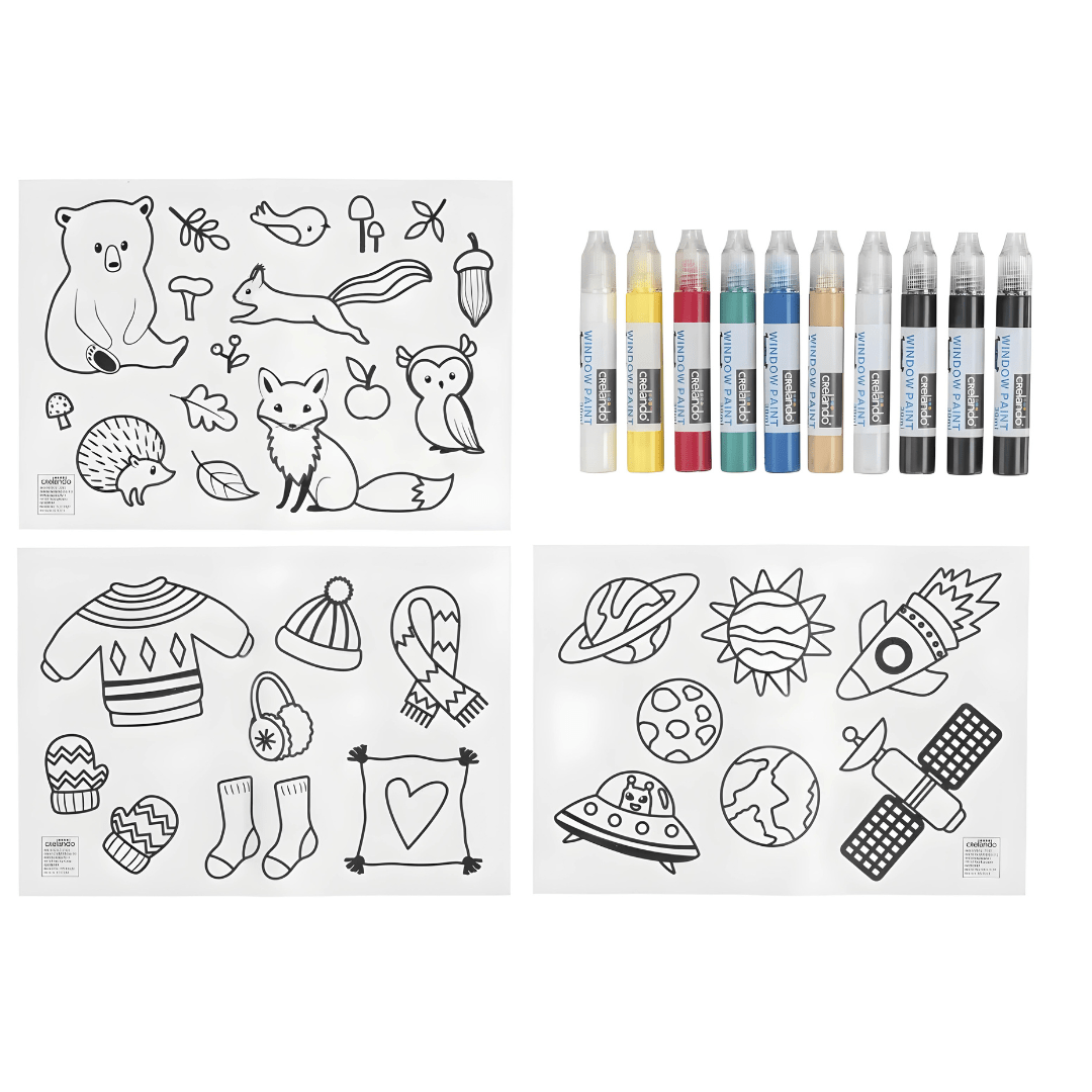 Crelando Window Color set containing 15 pieces.