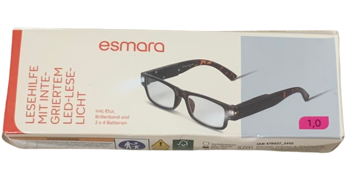 Esmara reading glasses with integrated LED reading lights
