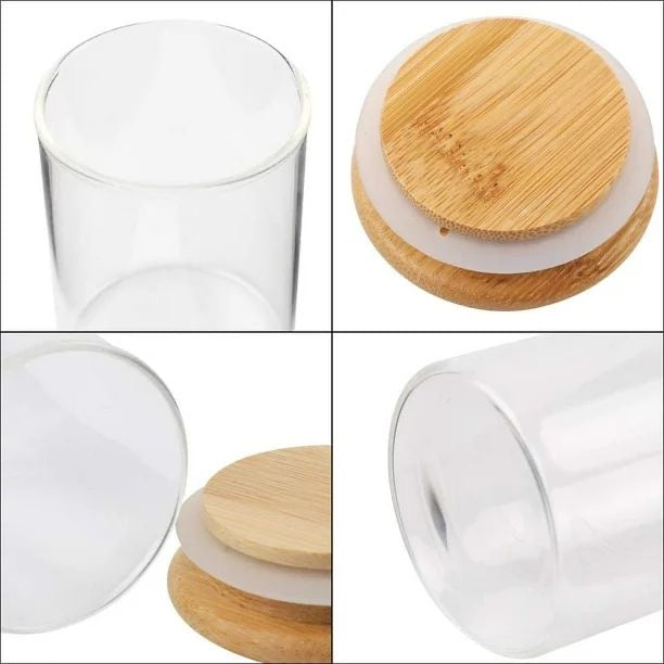 Silver Crest Borosilicate Glass Storage Jar